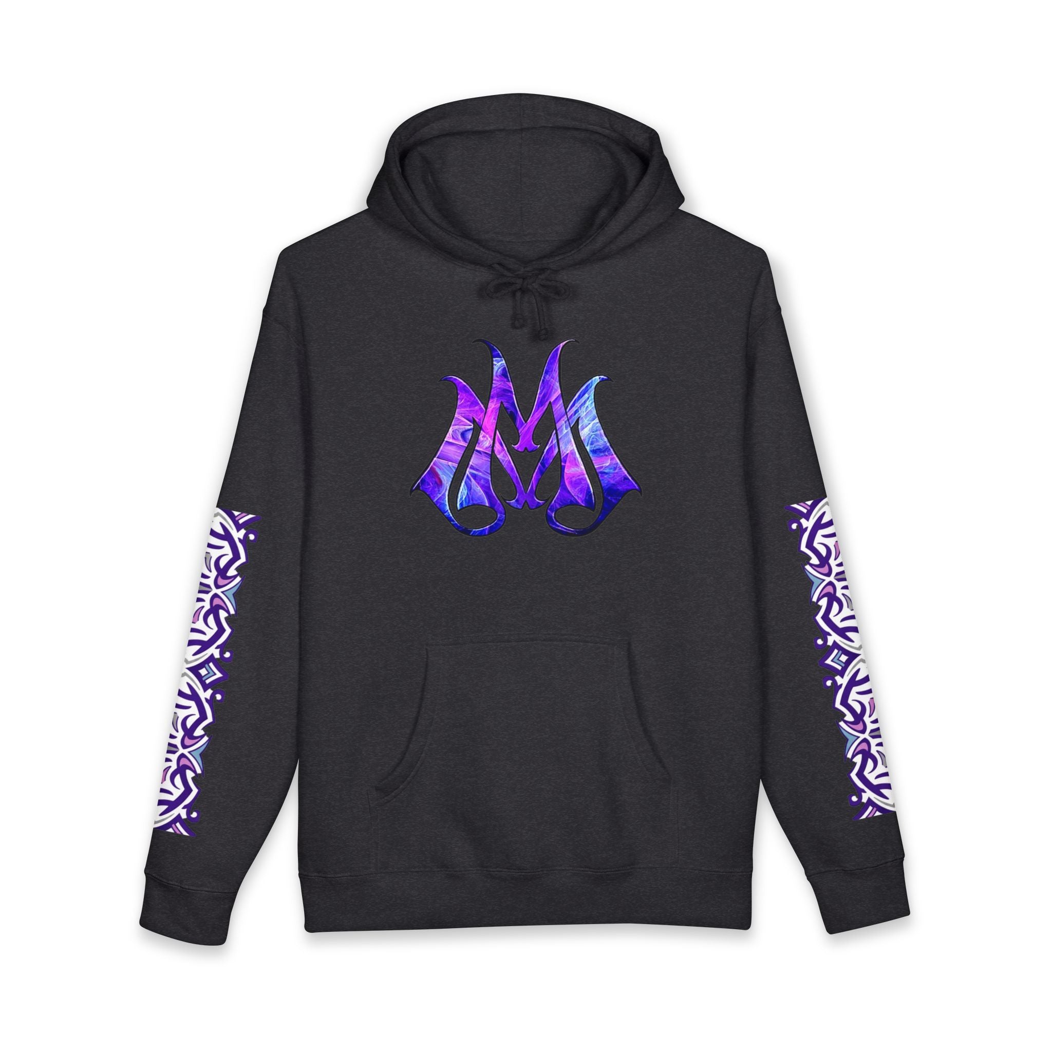 Hoodie — "Magic Mike's Heating & Cooling" Logo Pullover with Purple Tribal Sleeve Accents