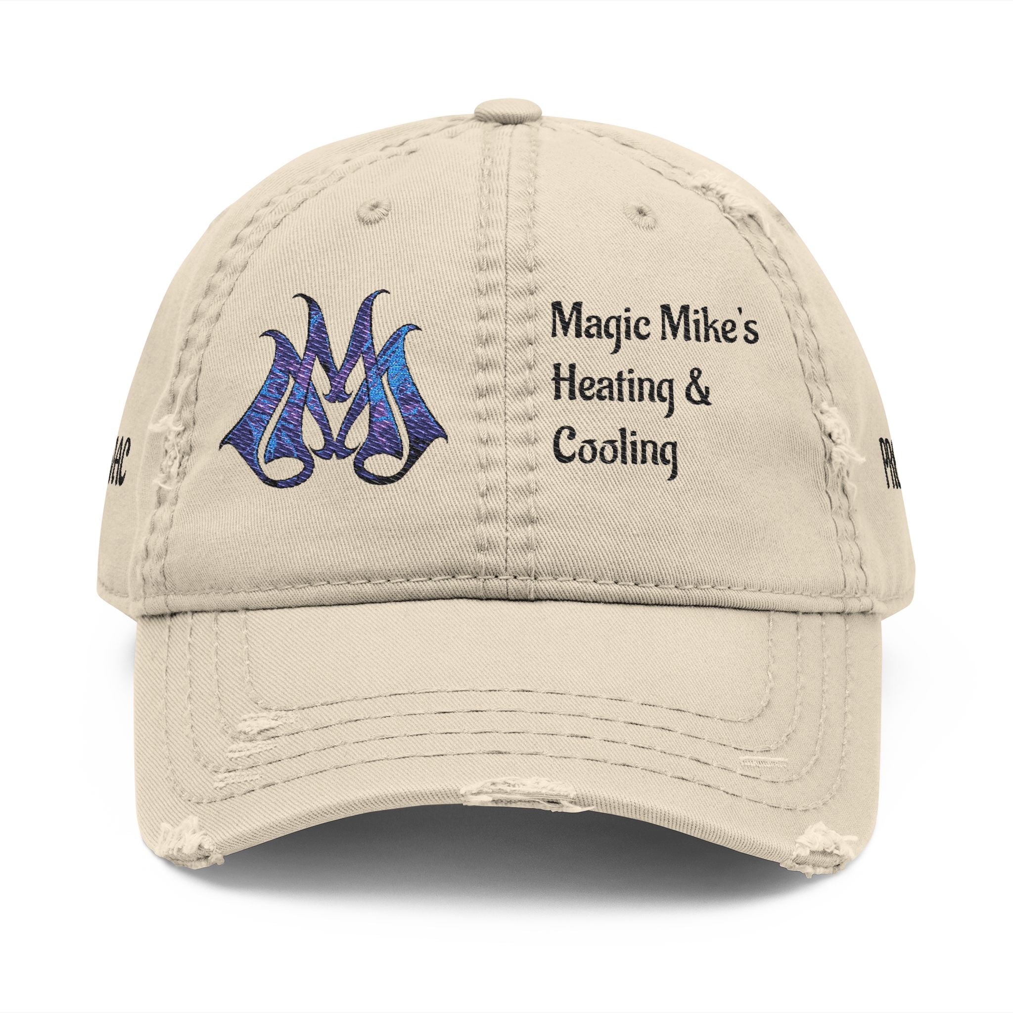 Magic Mike's Heating and Cooling, 100% cotton, Distressed Embroidered Dad Hat