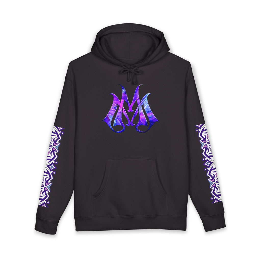 Hoodie — "Magic Mike's Heating & Cooling" Logo Pullover with Purple Tribal Sleeve Accents