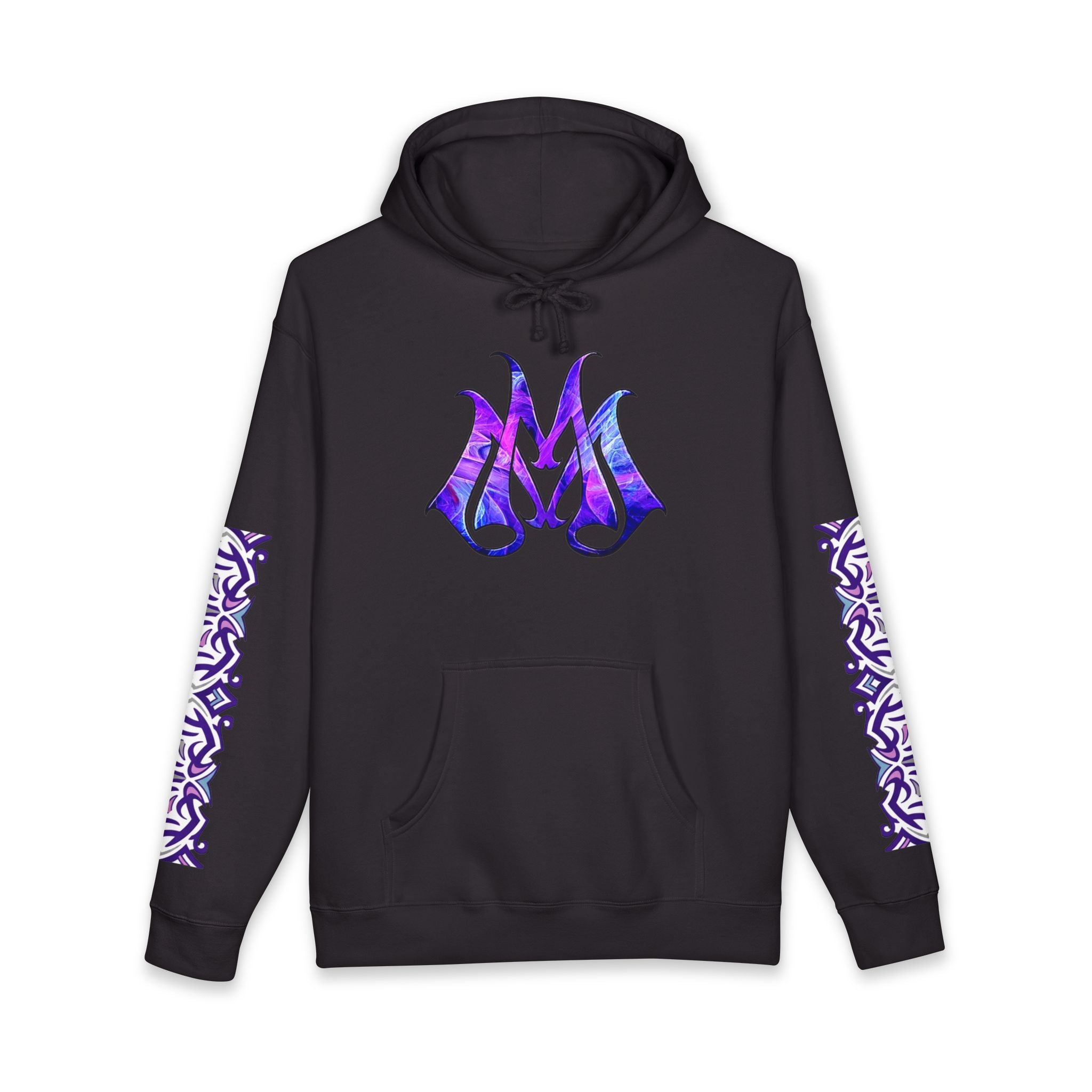 Hoodie — "Magic Mike's Heating & Cooling" Logo Pullover with Purple Tribal Sleeve Accents