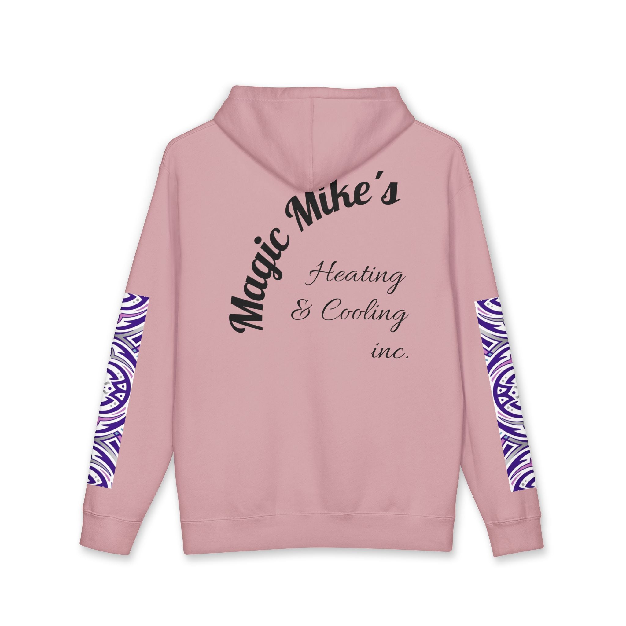 Magic Mike's Heating & Cooling Hoodie — Purple Tribal Sleeve Logo Hooded Sweatshirt