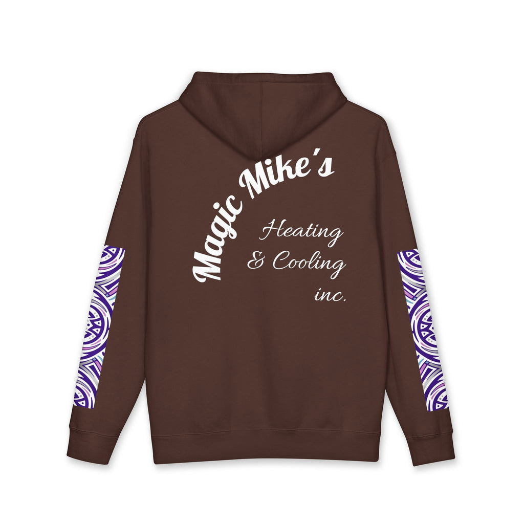 Hoodie — "Magic Mike's Heating & Cooling" Logo Pullover with Purple Tribal Sleeve Accents
