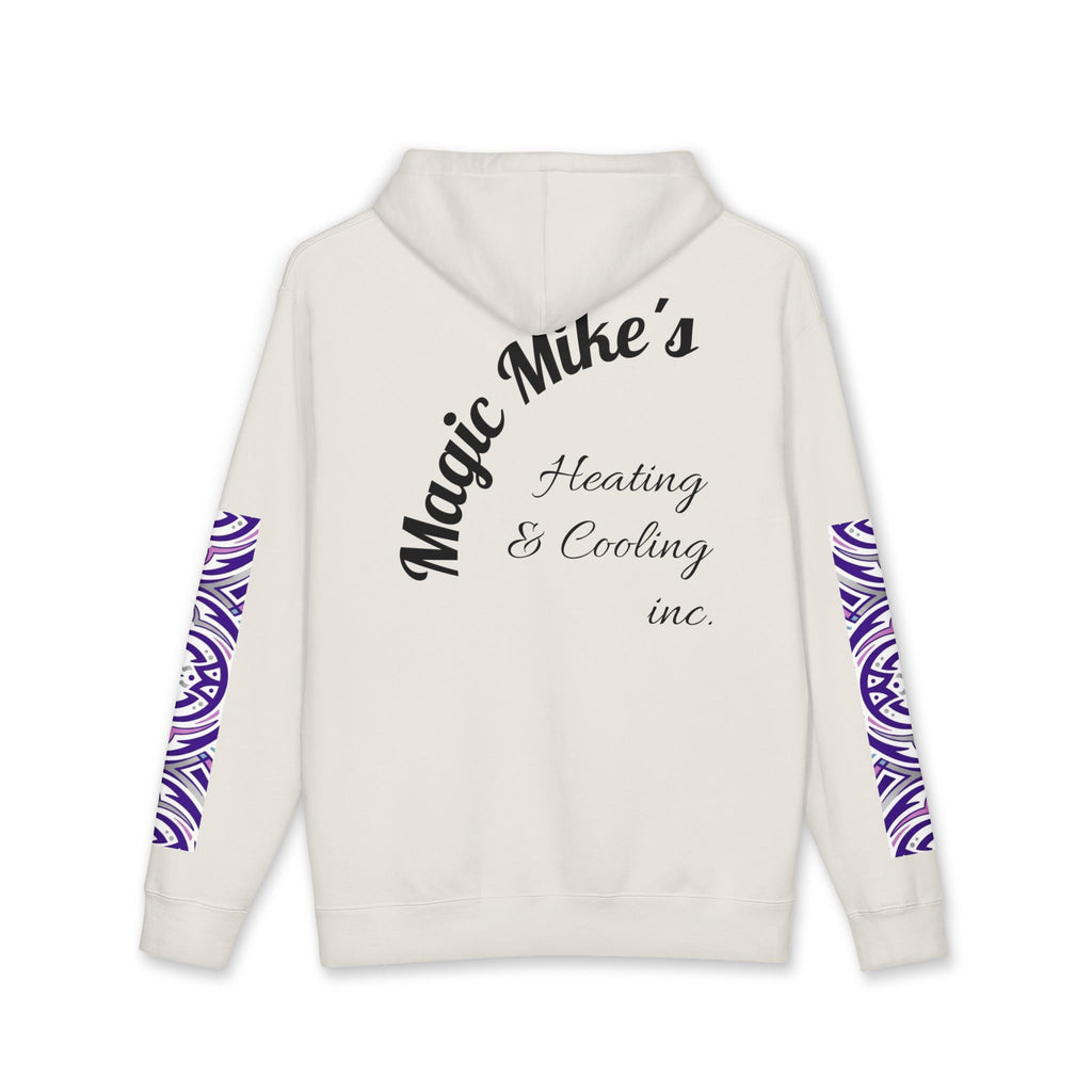 Magic Mike's Heating & Cooling Hoodie — Purple Tribal Sleeve Logo Hooded Sweatshirt