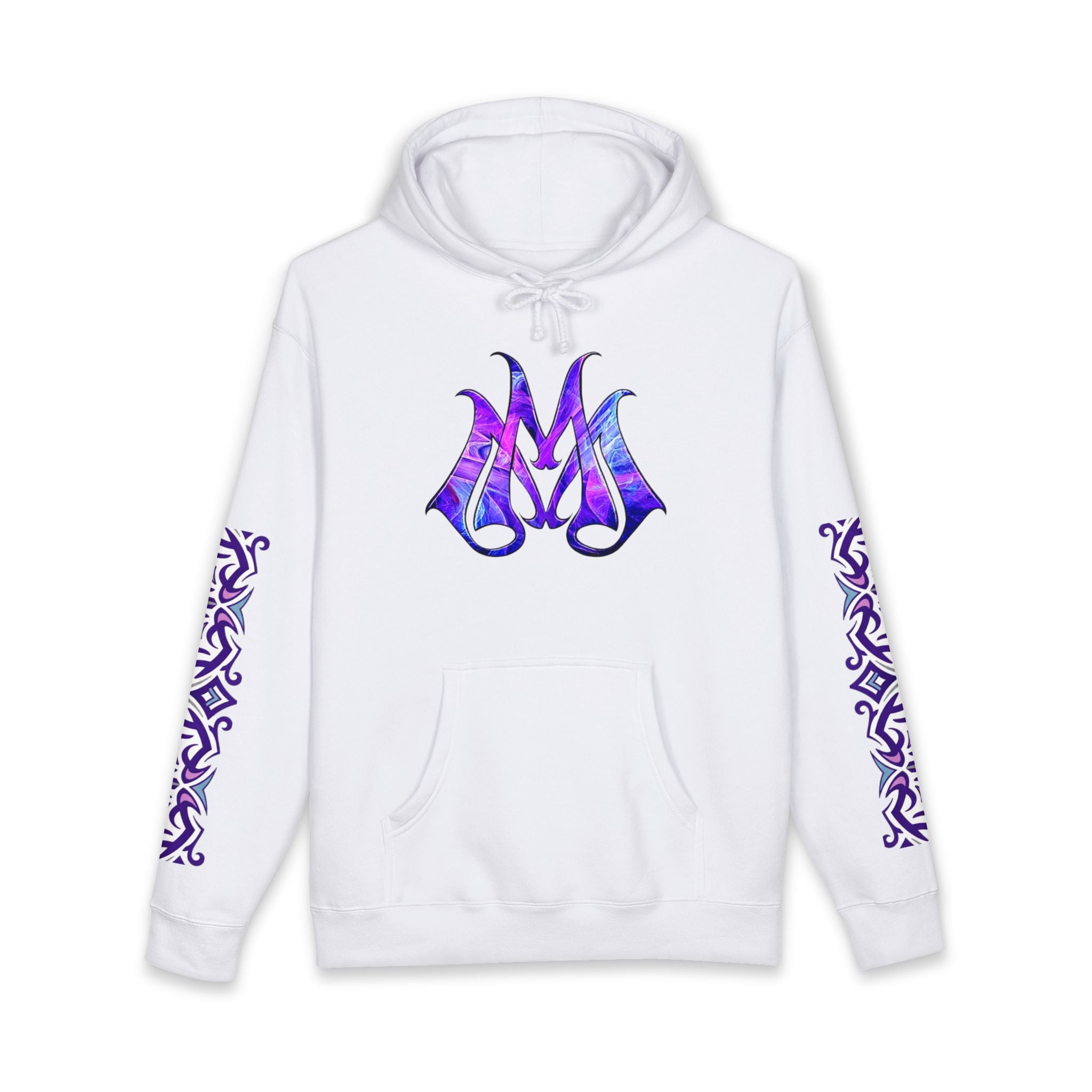 Magic Mike's Heating & Cooling Hoodie — Purple Tribal Sleeve Logo Hooded Sweatshirt