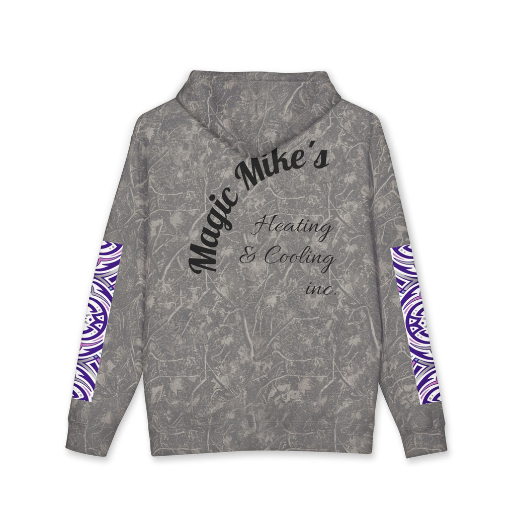 Magic Mike's Heating & Cooling Hoodie — Purple Tribal Sleeve Logo Hooded Sweatshirt