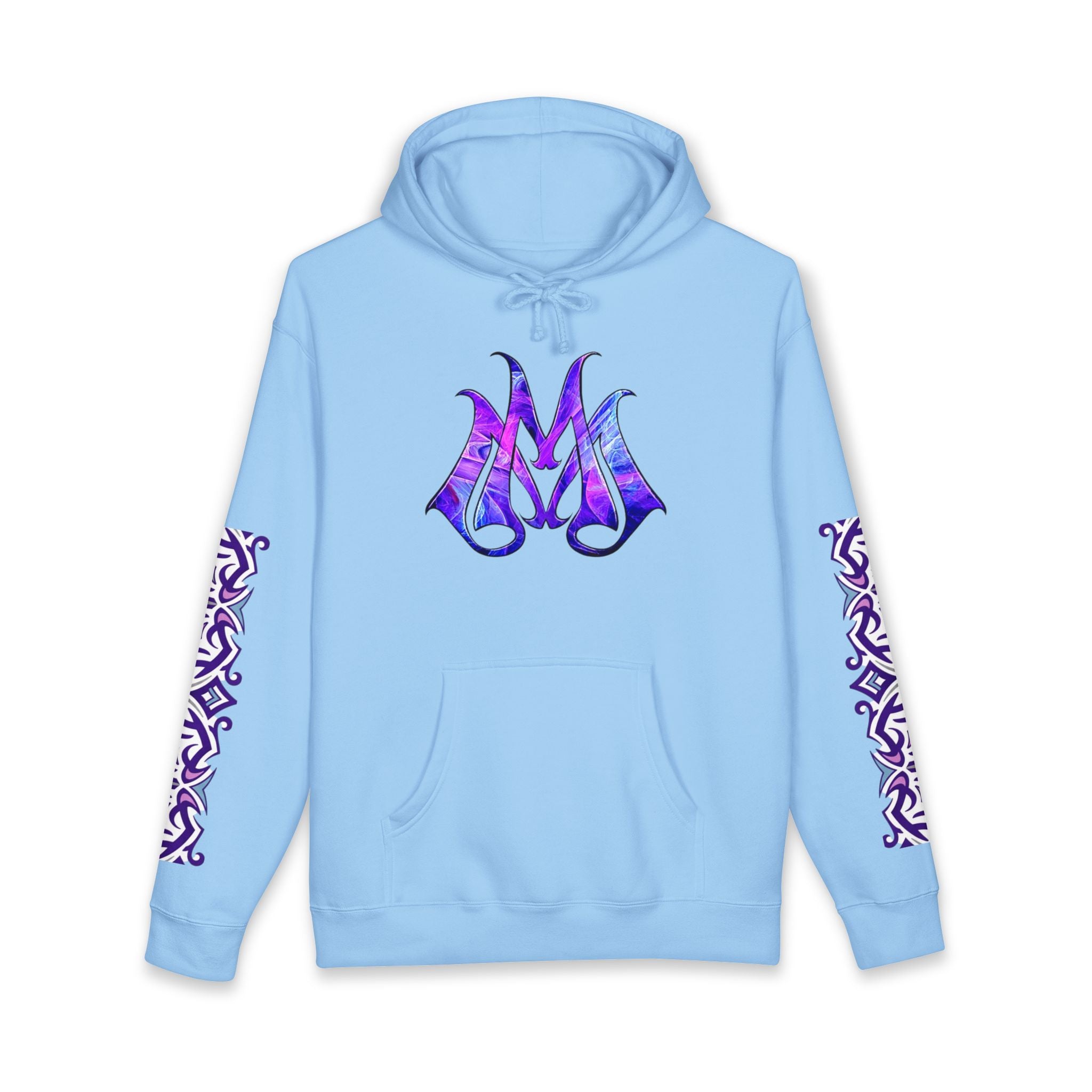 Magic Mike's Heating & Cooling Hoodie — Purple Tribal Sleeve Logo Hooded Sweatshirt