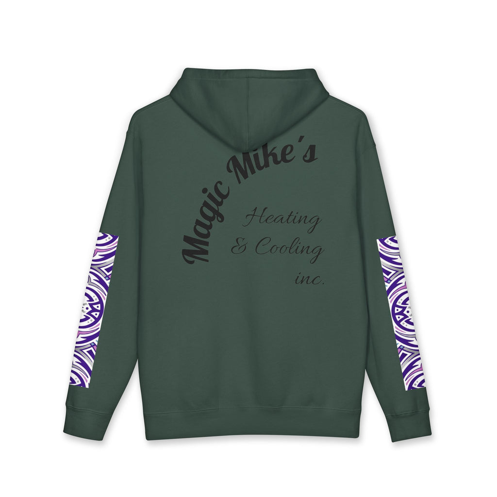 Magic Mike's Heating & Cooling Hoodie — Purple Tribal Sleeve Logo Hooded Sweatshirt