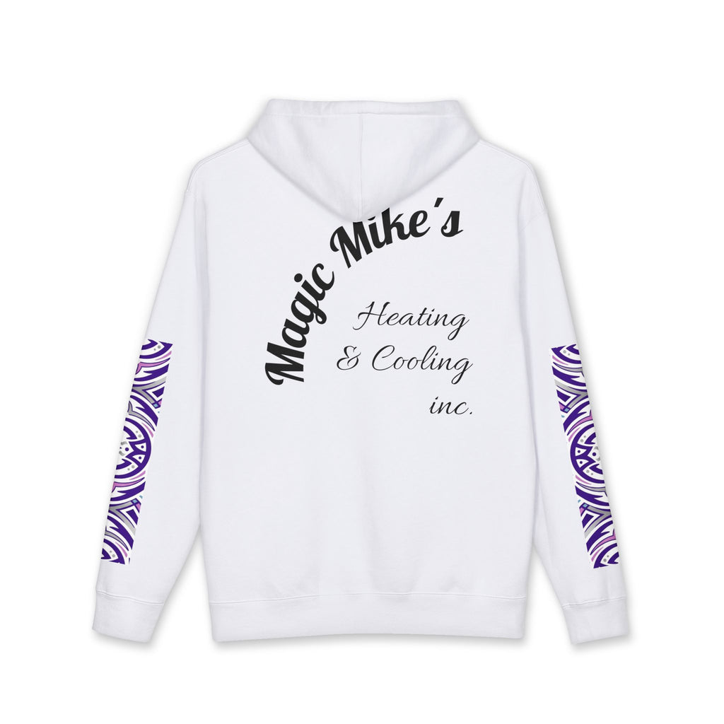 Magic Mike's Heating & Cooling Hoodie — Purple Tribal Sleeve Logo Hooded Sweatshirt