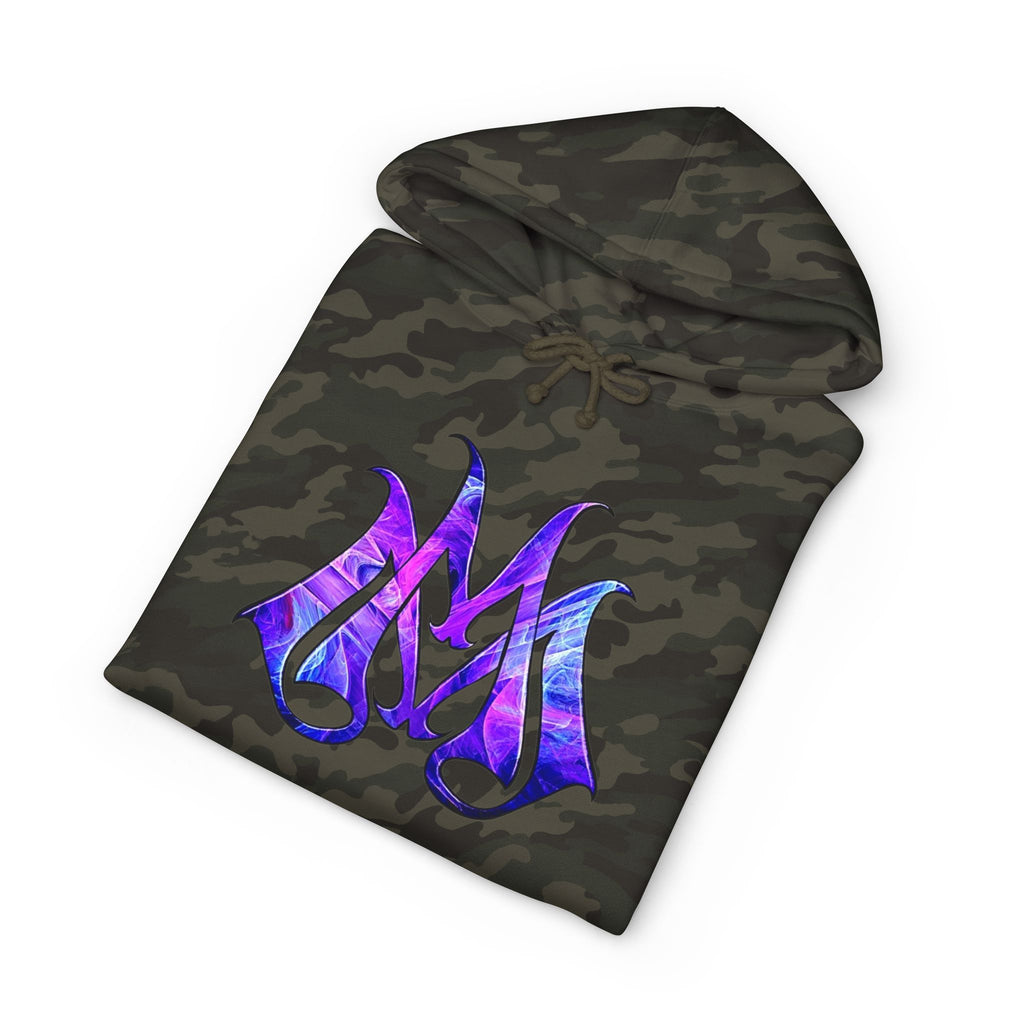 Hoodie — "Magic Mike's Heating & Cooling" Logo Pullover with Purple Tribal Sleeve Accents