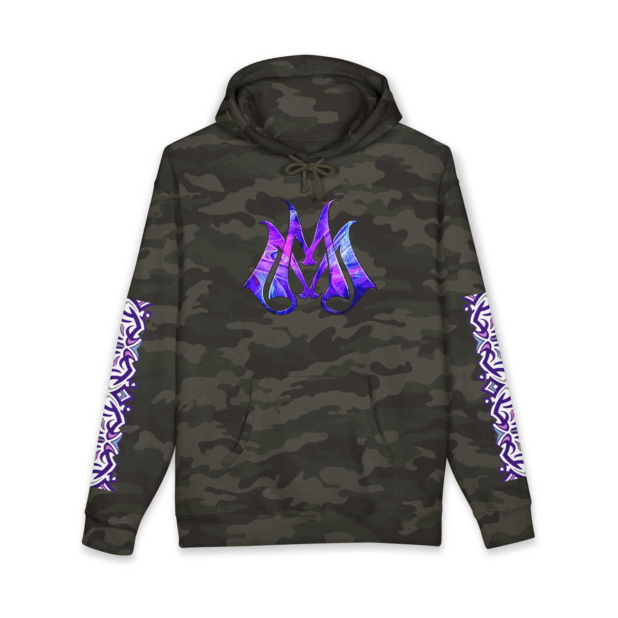 Hoodie — "Magic Mike's Heating & Cooling" Logo Pullover with Purple Tribal Sleeve Accents