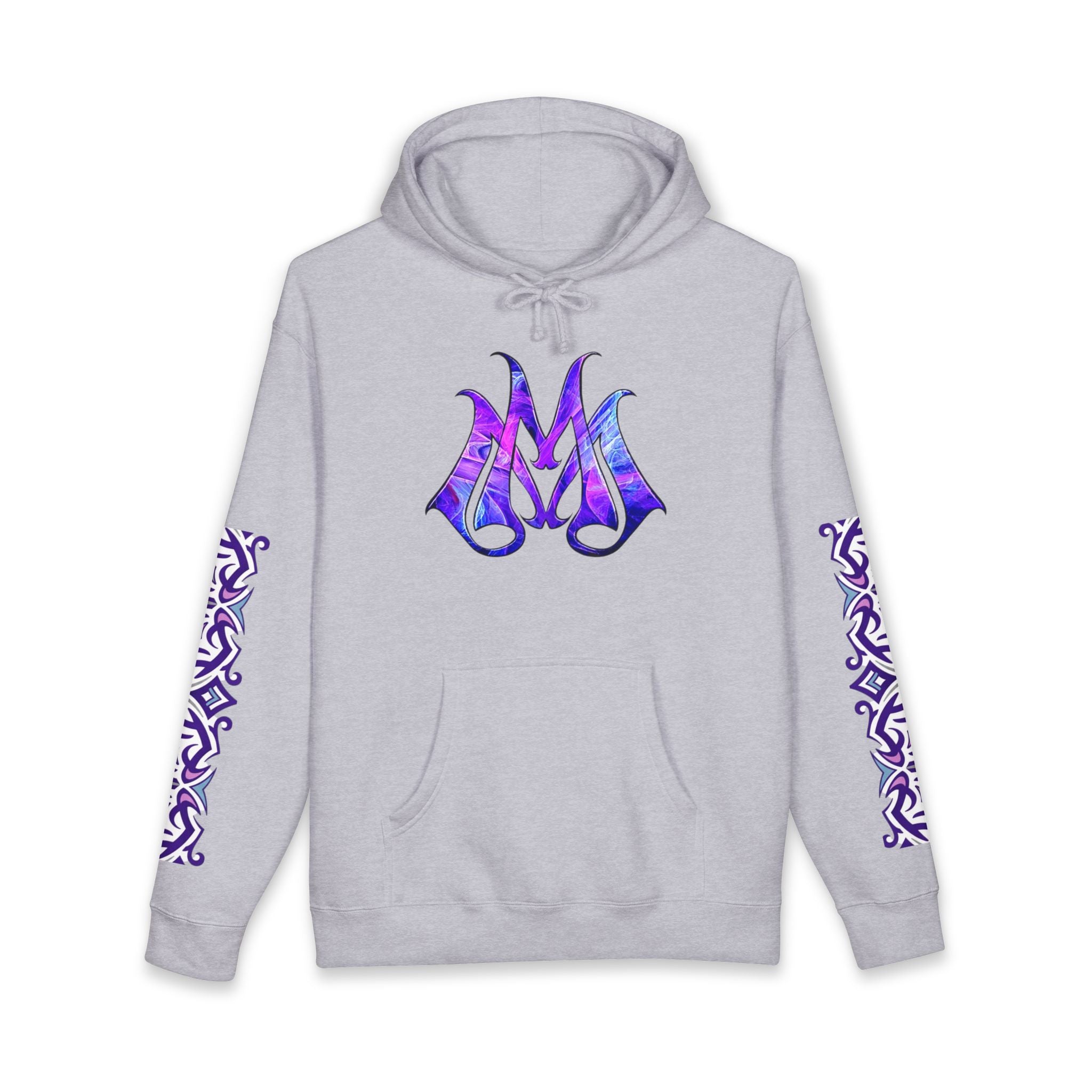 Magic Mike's Heating & Cooling Hoodie — Purple Tribal Sleeve Logo Hooded Sweatshirt