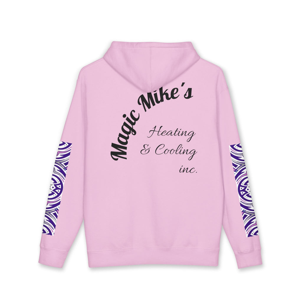 Magic Mike's Heating & Cooling Hoodie — Purple Tribal Sleeve Logo Hooded Sweatshirt