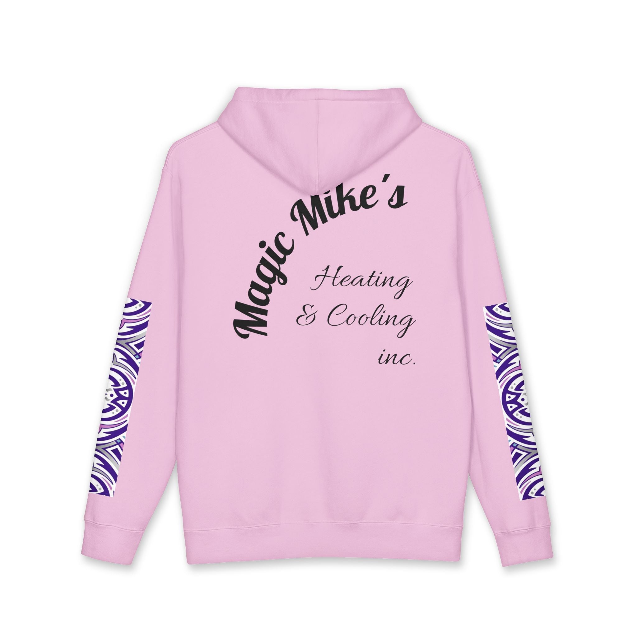 Magic Mike's Heating & Cooling Hoodie — Purple Tribal Sleeve Logo Hooded Sweatshirt