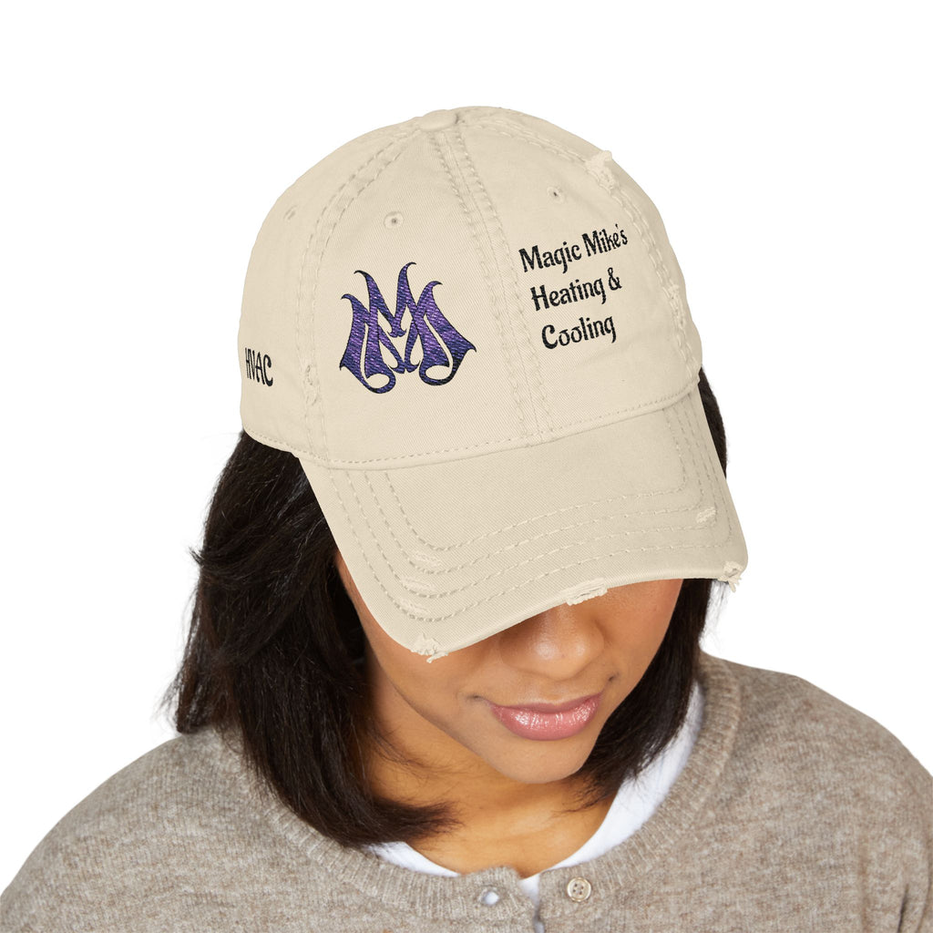 Magic Mike's Heating and Cooling, 100% cotton, Distressed Embroidered Dad Hat