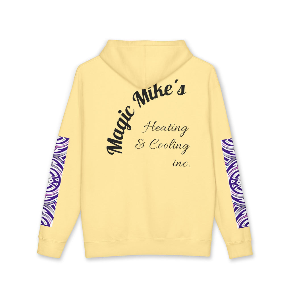 Magic Mike's Heating & Cooling Hoodie — Purple Tribal Sleeve Logo Hooded Sweatshirt